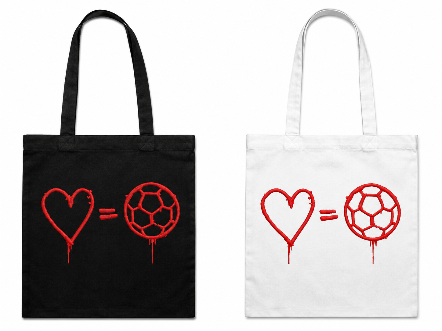 Handlenett med I Love Football grafisk motiv